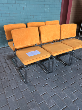 6x Eetkamerstoel, Zuiver , Ridge Rib, Geel